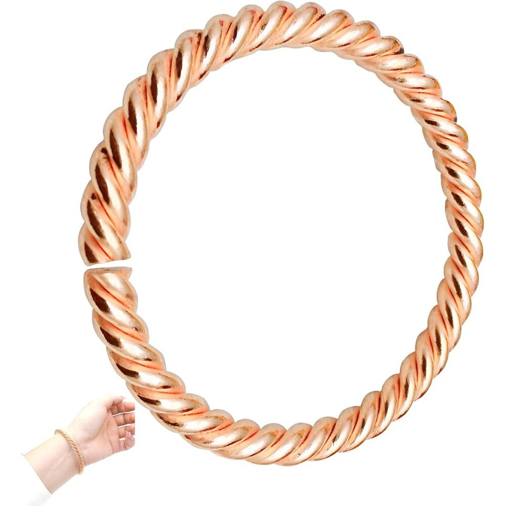 Artisan Crafted Solid Copper Bracelet - Twisted B… - image 1